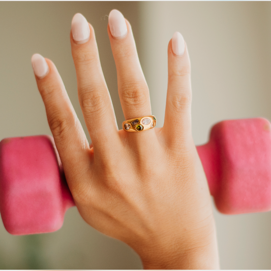 Lizzy Multi Gem Chunky Ring