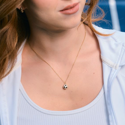 White Soccer Ball Necklace