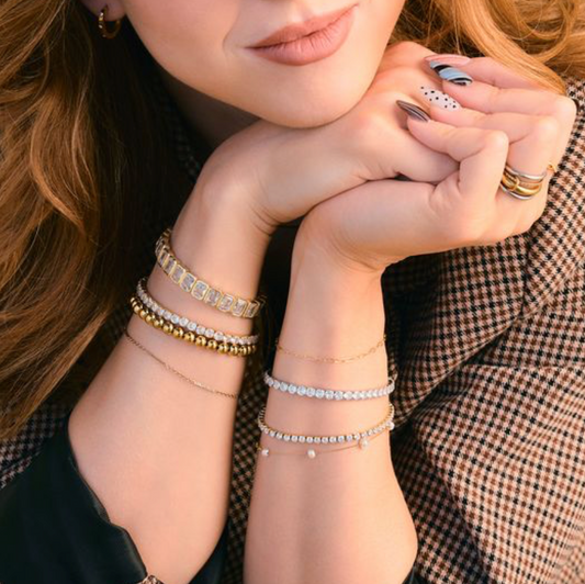 Wren Baguette Crystal Elastic Bracelet
