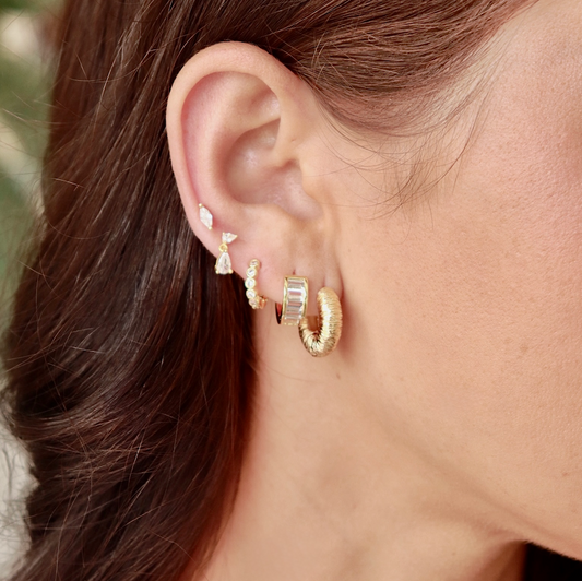 Robyn Gold Textured Hoops