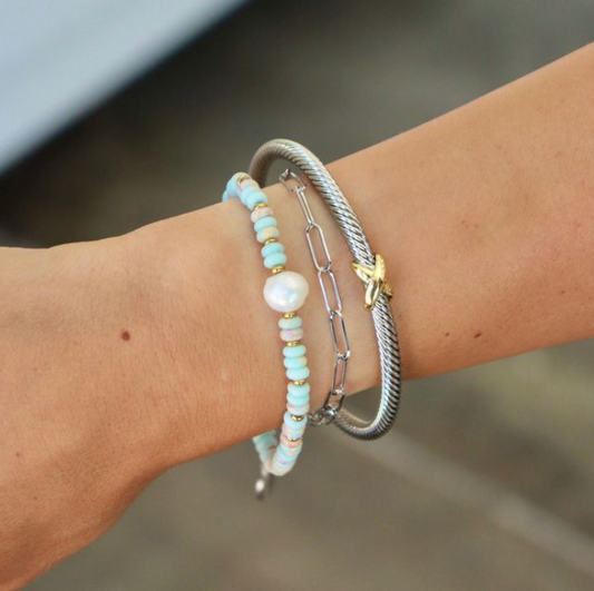 Silver Criss Cross Bangle