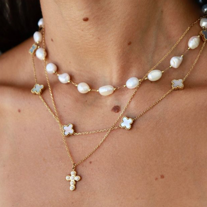 Pearl Cross Necklace