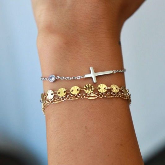 Martha Silver Cross Bracelet