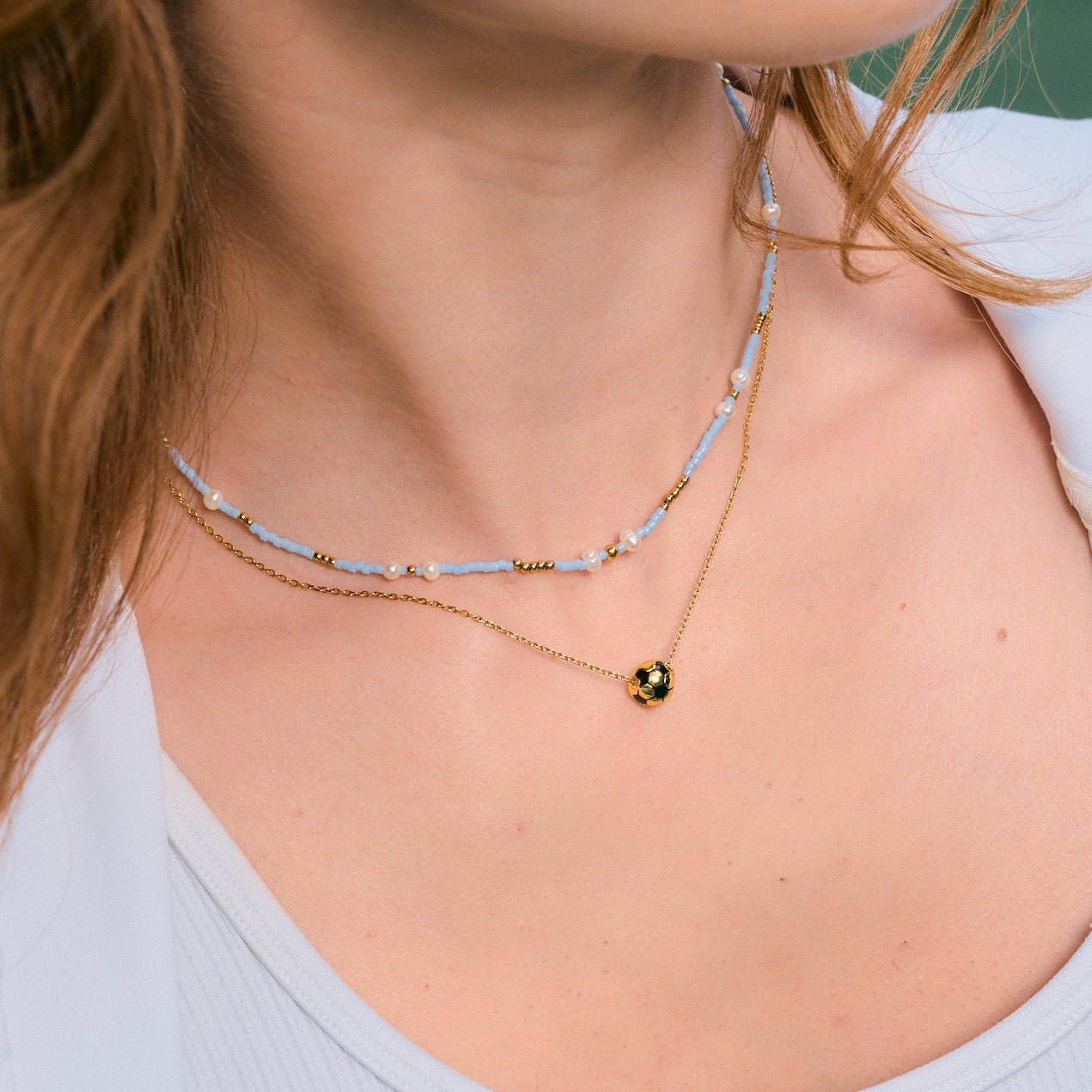 Gold Soccer Ball Necklace