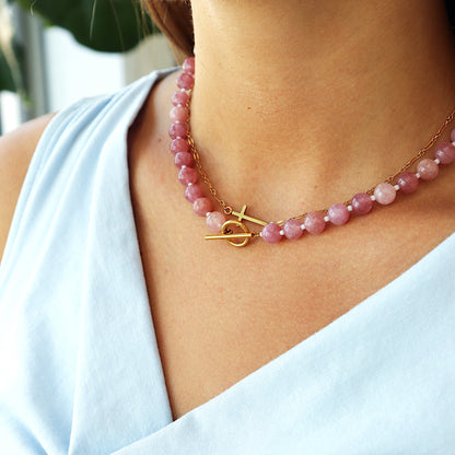 Rose Beaded Toggle Necklace
