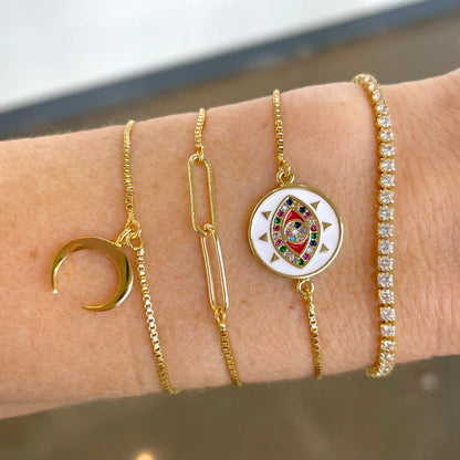 Gold Diamond Chain Slider Bracelet