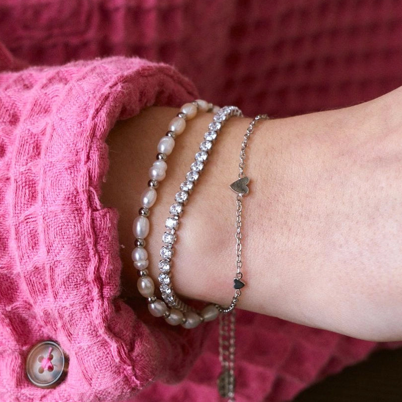 Silver Shimmer Tennis Bracelet-Waterproof