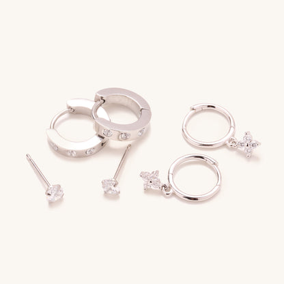 Jess Earring Set - Silver