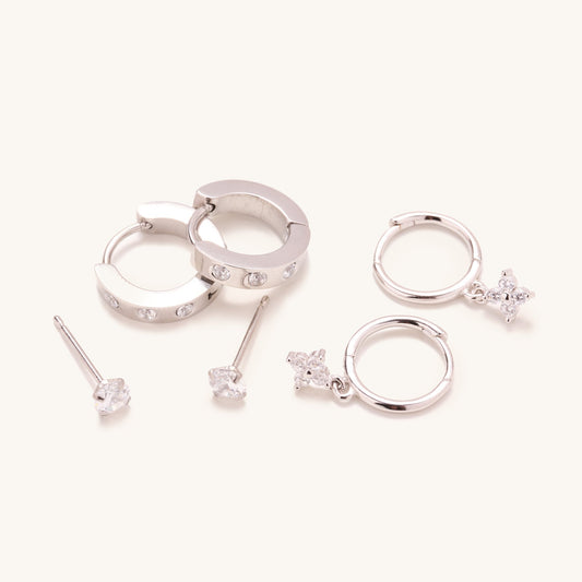 Jess Earring Set - Silver