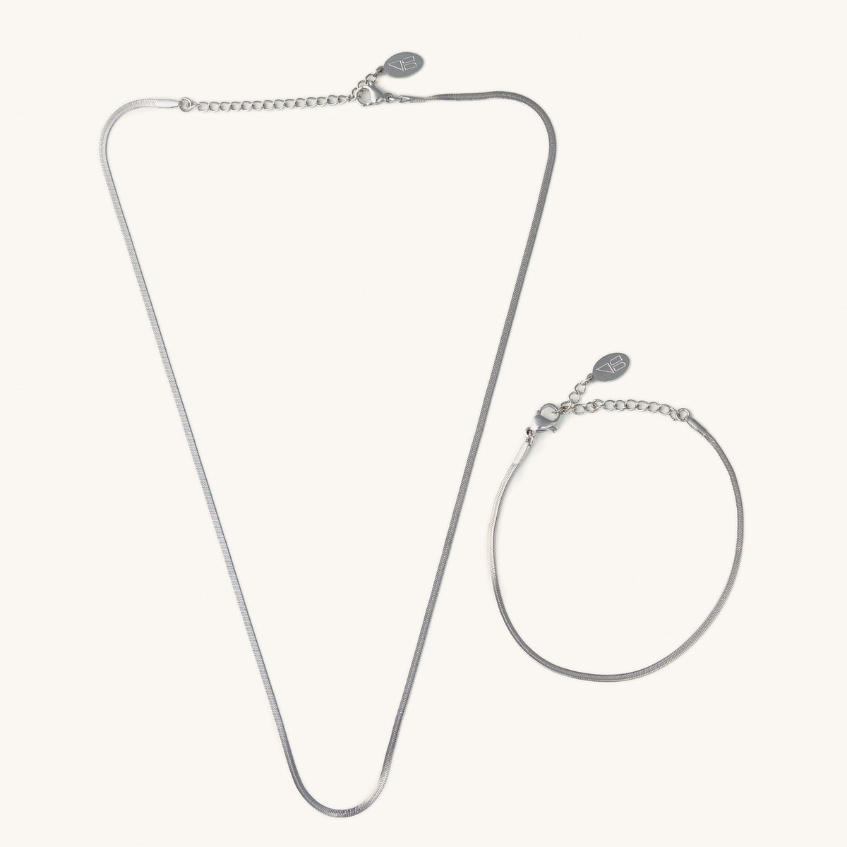 Silver Micro Herringbone Set