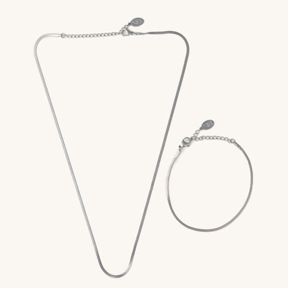 Silver Micro Herringbone Set