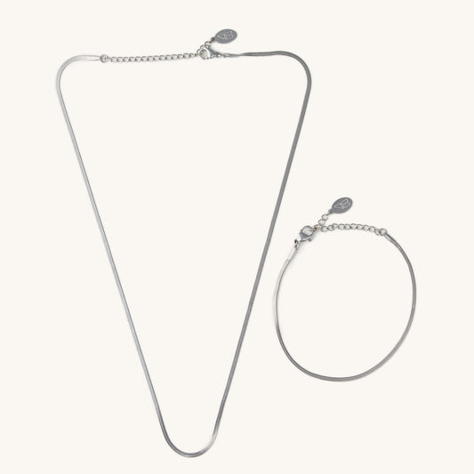 Silver Micro Herringbone Set