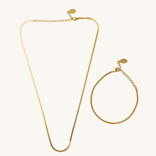 Gold Micro Herringbone Set