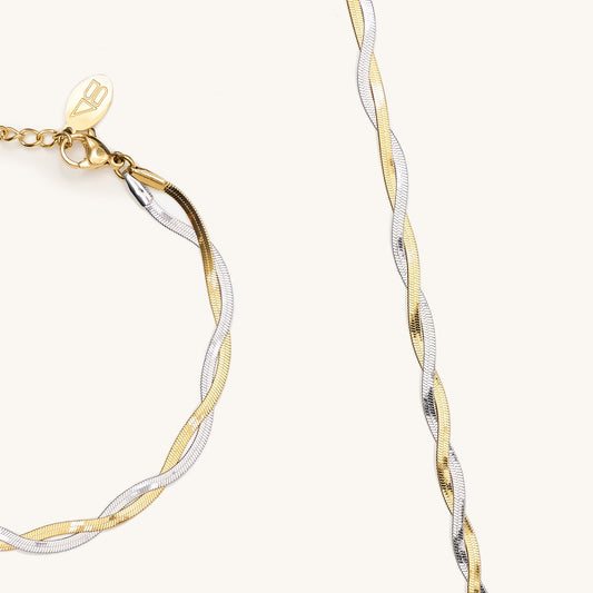 Micro Herringbone Mixed Metal Set