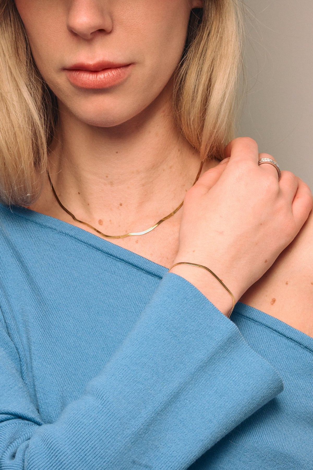 Gold Micro Herringbone Set