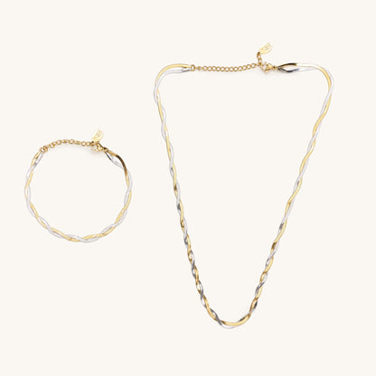 Micro Herringbone Mixed Metal Set