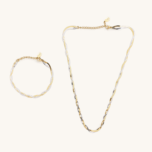 Micro Herringbone Mixed Metal Set