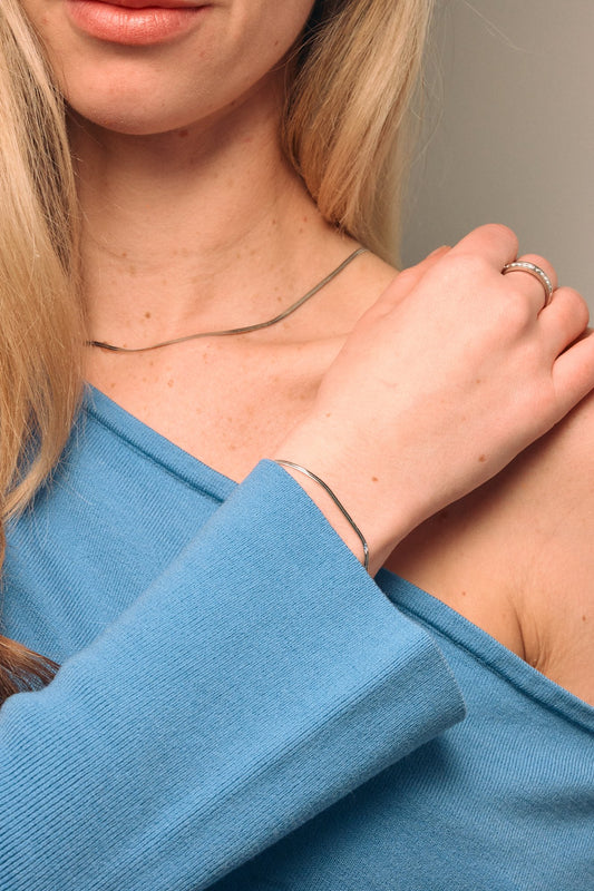 Silver Micro Herringbone Set