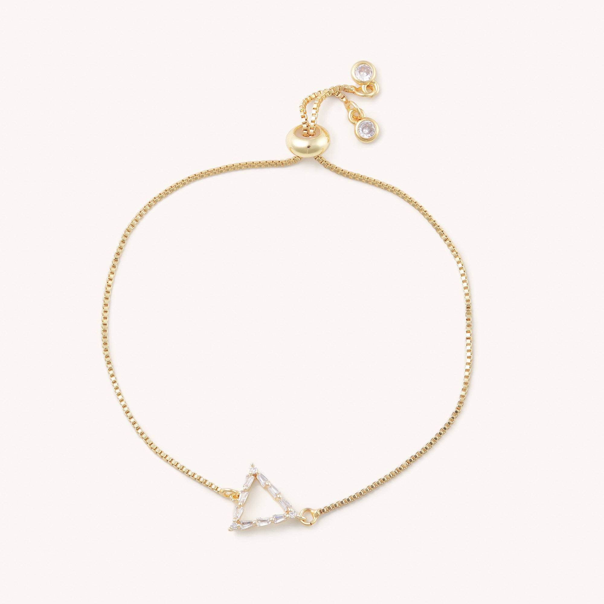 Triangle bracelet, waterproof silver chain bracelet, tiny triangle bea –  Shani & Adi Jewelry