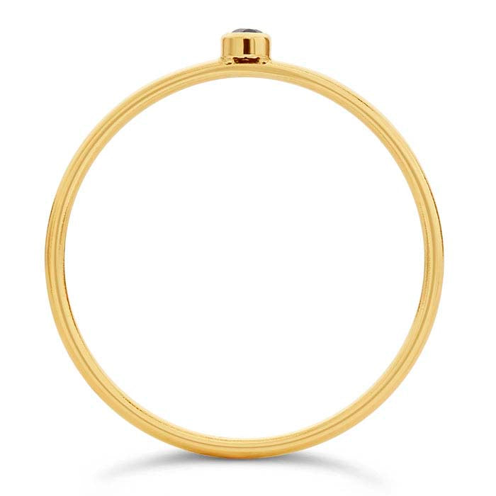 Black Gem Stackable Gold Ring - Nikki Smith Designs 