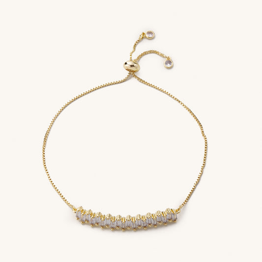 Gold Diamond Bar Slider Bracelet