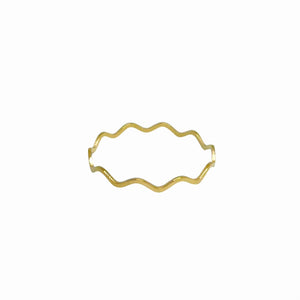 Wave Ring with a gold thin band. Stackable  ring