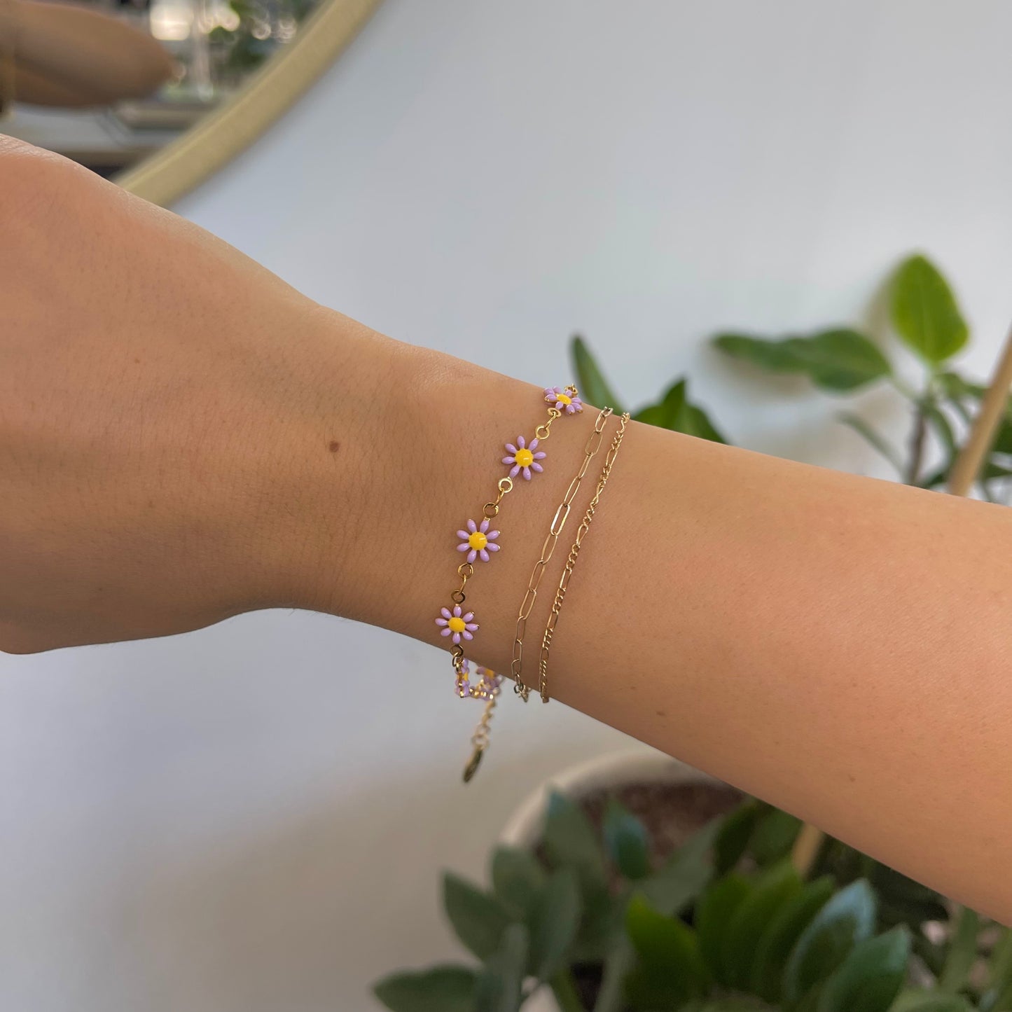 Lilac Daisy Bracelet