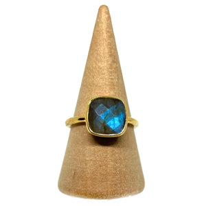 Labradorite Gemstone Gold Ring - Nikki Smith Designs 