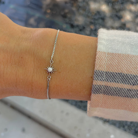 Opal Star Silver Adjustable Bracelet