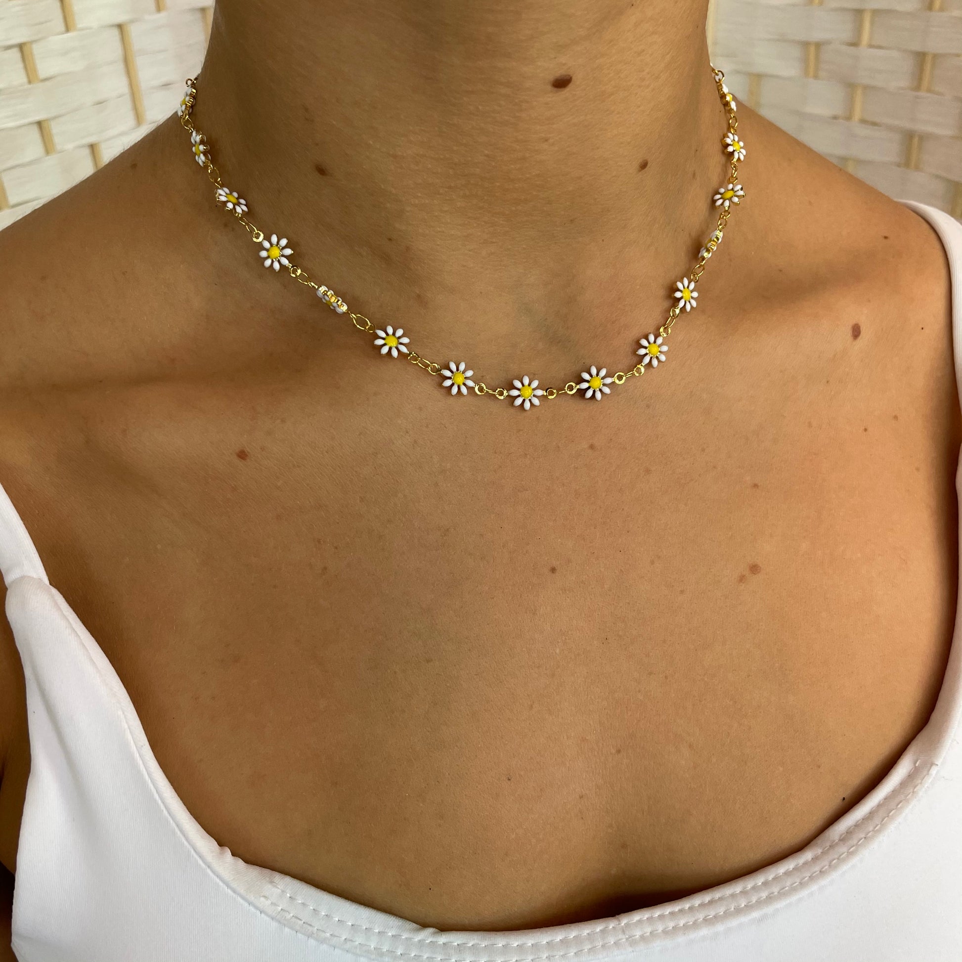 Daisy White Choker - Nikki Smith Designs 