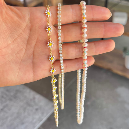 Daisy White Choker - Nikki Smith Designs 