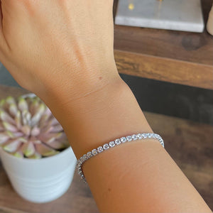 Silver Shimmer Tennis Bracelet - Nikki Smith Designs 