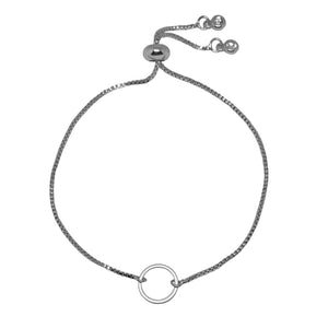 Silver Circle Adjustable Bracelet