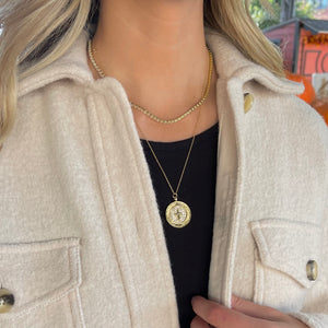Shimmering Cross Coin Adjustable Necklace - Nikki Smith Designs 