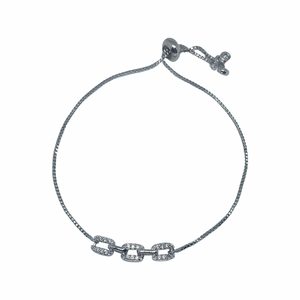 Silver Gem Chain Adjustable Bracelet
