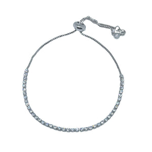 Steph Silver Diamond Chain Adjustable Bracelet