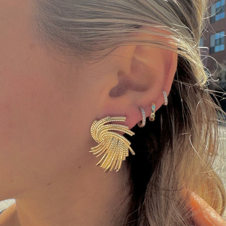 Golden Swirl Stud Earrings