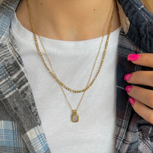 White Shell Double Chain Necklace