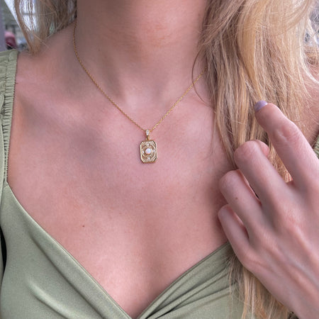 Gemma Opal Charm Necklace