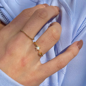 Opal Star & Moon Adjustable Ring - Nikki Smith Designs 