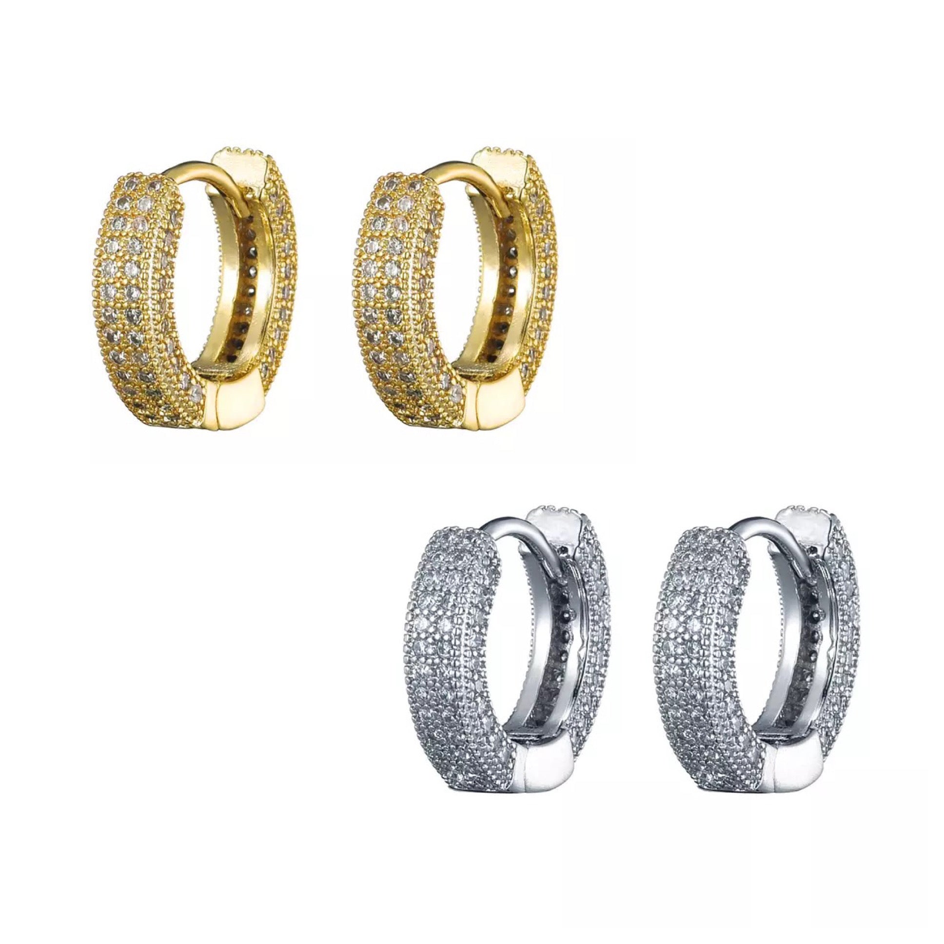 Winona Pave Hoops - Nikki Smith Designs 