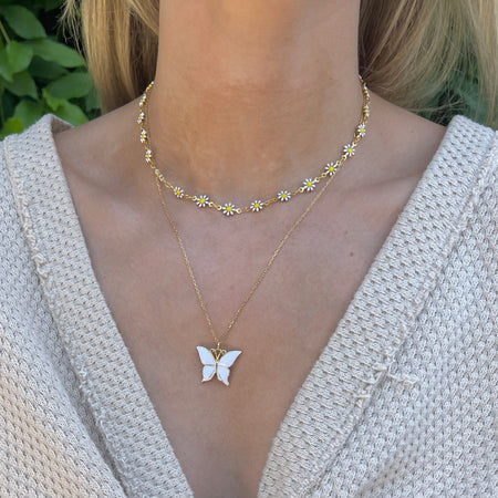 Daisy White Choker - Nikki Smith Designs 