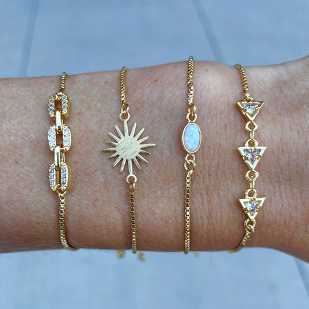 Gem Chain Slider Bracelet