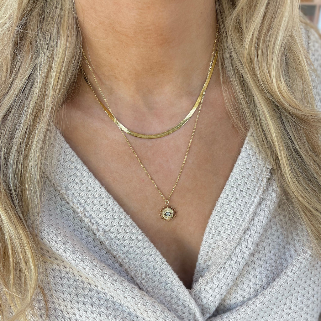 Gold Herringbone Necklace - Nikki Smith Designs 
