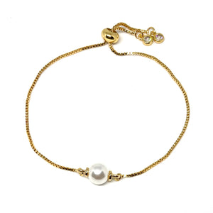 Golden Pearl Slider Bracelet