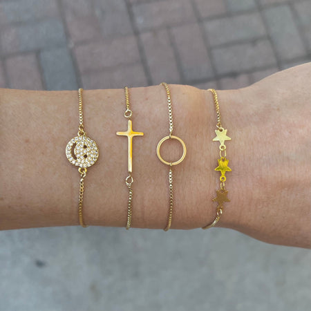 Triple Star Slider Bracelet