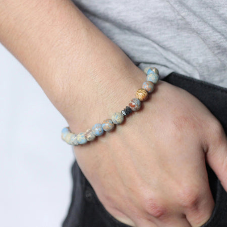 Men's Beaded Stone Bracelet-Roamer - Nikki Smith Designs 