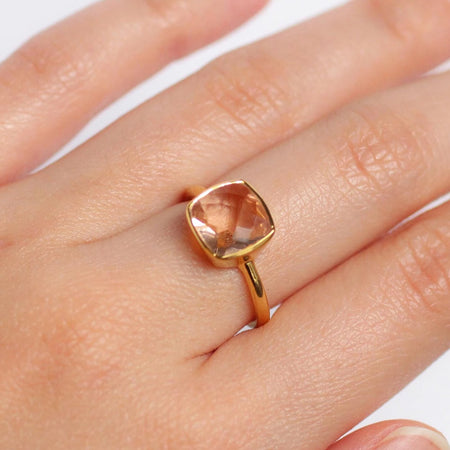 Morganite Gemstone Gold Ring - Nikki Smith Designs 