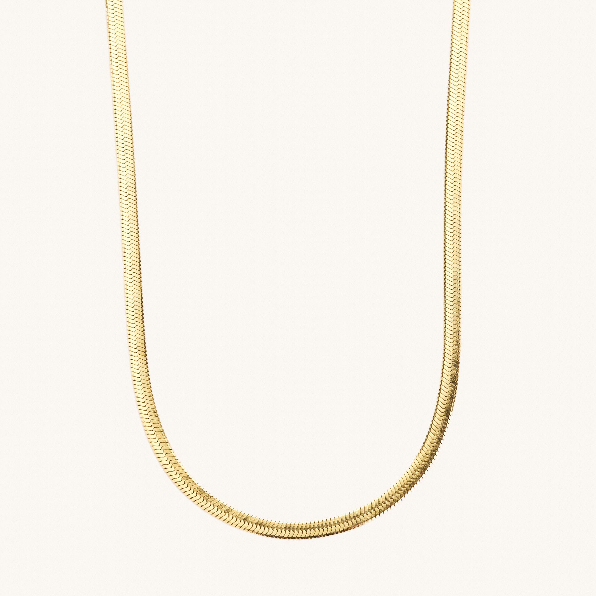 Gold Herringbone Necklace 18in 3mm – Prestige Jewelry