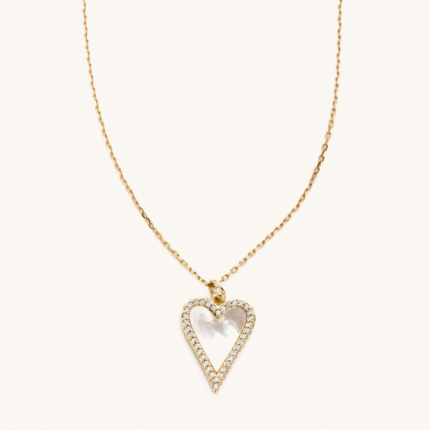 White Shell Heart Adjustable Necklace